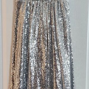 Silver Sequin Maxi Dress A-Line Cocktail